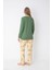 Yeşil/sarı Çiçek Desenli Uzun Kollu Pijama Takımı 3