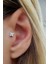 Zirkon Taşlı Çiçek Figürlü 925AYAR Gümüş Tragus Kıkırdak Piercing 1