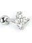 Zirkon Taşlı Çiçek Figürlü 925AYAR Gümüş Tragus Kıkırdak Piercing 3