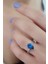Sky Diamond Blue Creative Sapphire 925AYAR Gümüş Damla Yüzük 2