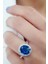 Sky Diamond Blue Paribu Tanzanit Taşlı 925AYAR Gümüş Oval Yüzük 1