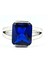 Sky Diamond Blue Creative Sapphire 925AYAR Gümüş Dikdörtgen Baget Yüzük 2