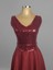 Bordo Payetli Abiye Elbise 4