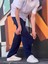 Yeni Sezon Rahat Kalıp Esnek Kumaş Beli Lastikli Baggy Jogger Pantolon 4