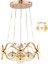 Modern 4 Lü Ledli Gold 3 Renk Sarkıt Avize 3