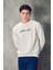 Yazı Nakışlı Bisiklet Yaka Sweatshirt 1