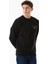 3 Iplik Yazı Nakışlı Bisiklet Yaka Sweatshirt 1