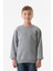 3 Iplik Sırtı Baskılı Bisiklet Yaka Erkek Çocuk Sweatshirt 1