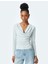 Degaje Yaka Uzun Kollu Slim Fit Drapeli Bluz 3