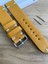 El Dikişi Hardal Sarısı Gerçek Deri Saat Kordonu. Hakiki Deri. 18,20,22,24,26MM. Genişlik Seçenekleri 2