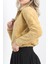 Fermuarlı Crop Peluş Sweat Camel - 9060.1153. 3