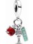Meşale ve Sokak Tabelası Üçlü Sallantılı Gümüş Charm - NUR-CM00386 2