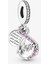 Anne ve Sonsuzluk İşareti Çift Sallantılı Gümüş Charm - NUR-CM00215 1