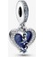 Kayan Yıldız Kalp Çift Sallantılı Gümüş Charm - NUR-CM00370 1