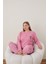 kadın Büyük Beden Desenli Yakası Düğmeli Uzun Kollu Kışlık Pijama Takımı 1