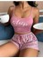 Pembe Çizgili Desenli Kısa Kol Saten Kadın Şortlu 2'li Pijama Gecelik Takımı 4