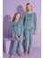 Tarp Yeşil Kadife Anne Pijama Takımı 6423-3-Y 2