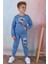 Pjk3i Street Desenli Mavi Kanguru Cepli 3 Ip Şardonlu Pamuk Erkek Çocuk Eşofman Takımı 3-10 Yaş 7339-M 1
