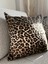 Leopar Desenli Duck Keten Kırlent Kılıfı 40X40CM 4