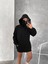 Unisex Oversize Tam Fermuarlı Kapüşonlu Sweatshirt - Yumuşak Polar Kumaş, Siyah Günlük Ceket ve Cepli Tasarım 2