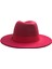 Kışlık Kaşe Keçe Fedora, Erkek Kadın Fötr Şapka, Kovboy Şapka- Kırmızı 2