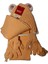 1-4 Yaş Bebe 3 Lü Takım Kız Çift Kulak Teddy Atkı Bere Eldiven Set 3