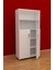 Modüler iki Raflı İki Kapaklı Ofis Dolabı Dosya Dolabı 3G-032-KD-BEYAZ/90x37x190h 4