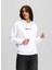 Kapüşon Yaka Baskılı Beyaz Kadın Sweatshırt 246J1802 2