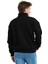 Regular Fit Dik Yaka Yarı Fermuarlı Şardonlu Siyah Erkek Sweatshirt - Prime 4