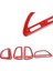 Merkezi Konsol Klima Çıkışı Havalandırma Trim Aksesuarları Dodge Challenger 2015 2016 2017 2018 2019 2020 (Kırmızı) (Yurt Dışından) 3