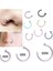 Siyah Stil 8 mm Ince Cerrahi Çelik Açık Burun Halka Piercing Iğnesi 7 Renk 3 Boyut (Yurt Dışından) 3