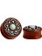 Kahverengi Tarzı 18 mm 1 Çift Ahşap Kulak Takunyaları Sahte Opal Metal Kulak Tünelleri Vücut Takısı Çift (Yurt Dışından) 4