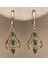 Yeşil Stil 1.3 Küpe 18K Altın Kaplama Zümrüt Yakut Ametist Peridot Topaz Avize Düş Bohemya Hollow Lady (Yurt Dışından) 2