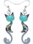Moda Hayvan Emaye Alaşım Taşlı Şık Kapalı Gözlü Kedi Küpe Damla Küpe Kadınlar Kızlar Hediye Charms Pet Aksesuarları 1 Çift Satılık (Yurt Dışından) 5