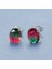 Pembe & Sarı Tarzı Gümüş Şık 1.25CT Oval Kesim Bicolor Karpuz Kırmızı Yeşil Turmalin Doğal Değerli Taş Küpe Gümüş Gelin Düğün Takı Hediye (Yurt Dışından) 5