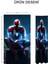 Dijital Baskı Yıkanabilir Spiderman Desenli 2 Kanat Bebek ve Çocuk Odası Fon Perdesi 2