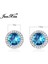 Akuamarin Tarzı Junxin Zarif 10KT Beyaz Altın Kaplama 8mm Yuvarlak Kesim Doğal Safir Taşlı Akik Prenses Küpe Küpe Kadınlar Küpe Düğün Takı Moda Takı (Yurt Dışından) 5