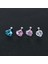 Beyaz Stil 5 mm 16G Moda Kalp Şekilli Kübik Zirkon Paslanmaz Çelik Küpe 4 Renkli Helix Conch Kıkırdak Delme Kadınlar Moda Takı (Yurt Dışından) 4