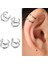 Basit Paslanmaz Çelik Sahte Piercing 2 Sıra Helix Kıkırdak Manşet Wrap Küpe Klipsi (Yurt Dışından) 1