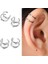 Basit Paslanmaz Çelik Sahte Piercing 2 Sıra Helix Kıkırdak Manşet Wrap Küpe Klipsi (Yurt Dışından) 2