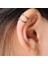 Basit Paslanmaz Çelik Sahte Piercing 2 Sıra Helix Kıkırdak Manşet Wrap Küpe Klipsi (Yurt Dışından) 5