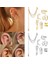 Gümüş Tarzı 5 Adet/takım Moda Punk Rock Kulak Kelepçesi Wrap Küpe No Piercing-Clip On Kıkırdak Wrap Küpe Takı Kadınlar Için Hediye (Yurt Dışından) 3