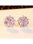 Sevimli Gümüş Pembe Topaz Haç Cz Sakura Çiçeği Küpe Düğün Takı (Yurt Dışından) 1