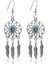 Kadınlar Için Geometrik Dreamcatcher Düşen Küpe Femme Dream Catcher Turkuaz Takı Brincos (Yurt Dışından) 3