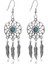 Kadınlar Için Geometrik Dreamcatcher Düşen Küpe Femme Dream Catcher Turkuaz Takı Brincos (Yurt Dışından) 4