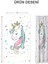 Dijital Baskı Yıkanabilir Unicorn Desenli 2 Kanat Bebek ve Çocuk Odası Fon Perdesi 2