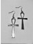 Gümüş Tarzı Gümüşbronzaltın Ankh Küpeler - Büyük Açıklayıcı Art Deco Mücevher - Antik Mısır, Kleopatra, Seksenler, Retro & Vintage, Podyum, Kostüm (Yurt Dışından) 4