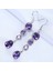 Mor Tarzı 925 Ayar Gümüş Yeni Kadın Mor Zirkon Asılı Küpe Moda Takı 1 Çift (Yurt Dışından) 2