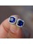 Mavi Stil 925 Ayar Gümüş 7mm Prenses Kare Kesim Safir Topaz Ametist Zümrüt Puset Küpe Doğum Taşı Kristal Pençe Küpe Vida Geri Küpe (Yurt Dışından) 1