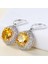 Sarı Stil 925 Ayar Gümüş Taşlı Takı Sarı Topaz Düğün Gelin Nişan Küpe Küpe (Yurt Dışından) 4